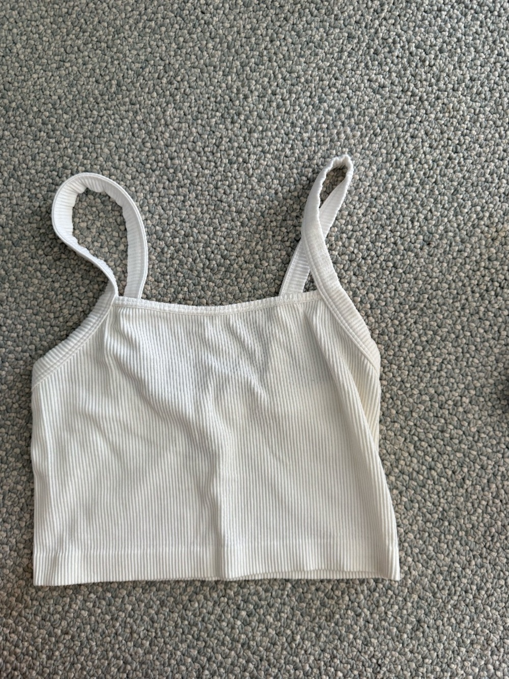 White Colsie Ribbed Cropped Tank Top